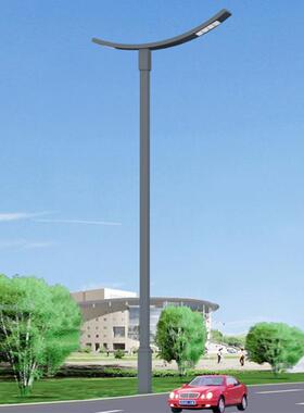 0米双臂镀路灯 热锌61米2RHU8米1米路灯杆 公路100wled市电路灯