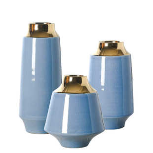 花瓶摆件简约后现代北欧客厅轻奢陶瓷餐桌摆设带仿真花束插花装饰