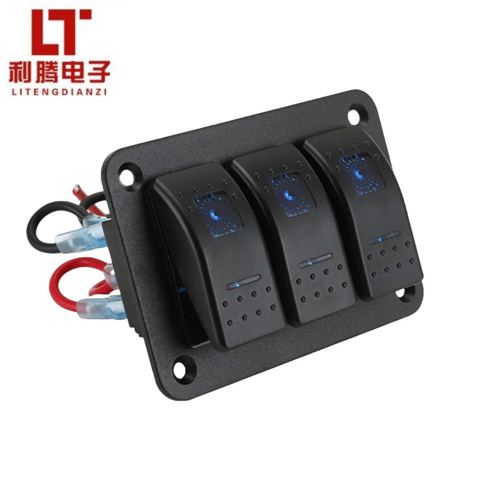 厂家直销汽车房车游艇改装3位面板组合开关 ON-FF功能 房车改装12