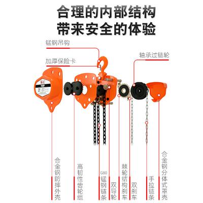 德力克PWF拉葫芦现货葫建筑单手链双链吊芦上下升倒链起重手拉降