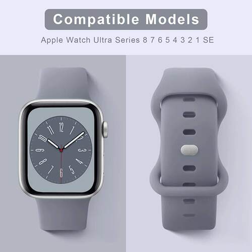 Soft Silicone Band for Apple Watch 9 8 7 6 5 4 3SE Strap Bra