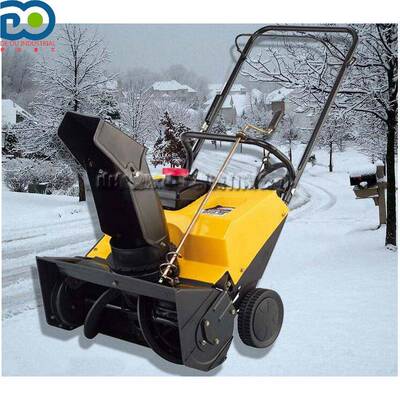 冬季路面双胎抛雪机 手推式马路地面清雪机 小型手推式积雪清雪机