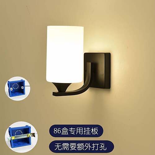 led墙壁灯美式卧室床头灯客厅楼梯壁灯阳台现代简约86线盒用墙灯