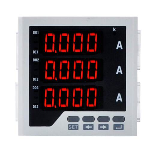 伊莱科ELE-3AA33三相数显电流表交流数字智能电表96x96 AC5A