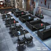清吧音乐酒馆咖啡西餐厅桌椅组合覆古火锅烧烤甜品奶茶店卡座沙发