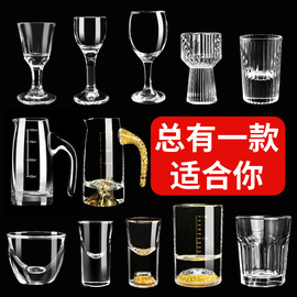 小白酒杯白酒分酒器套装量酒具，盅吧家二两玻璃，子弹10ml餐饮饭店用