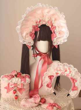 草莓蛋糕公主手工小的东西经典娃娃Bnc粉红色帽子Kc蛋糕斜挎包侧