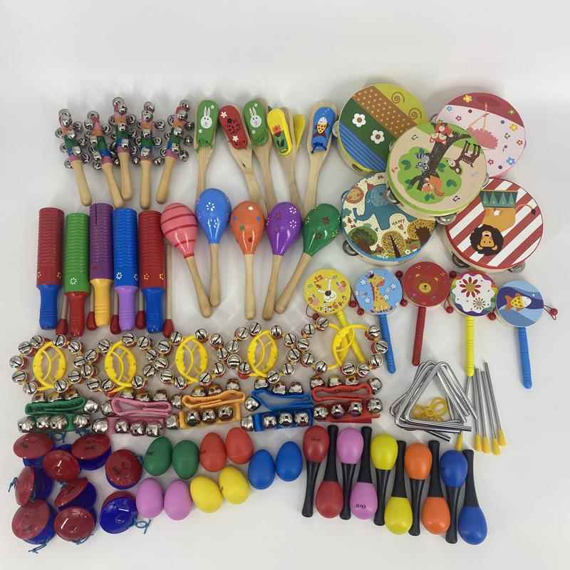 高档儿童教奥尔打夫击乐器套装60件早宝宝益智手响板沙锤组合鼓教