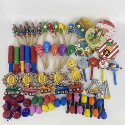 正品儿童夫奥尔打击器套装60件早宝宝教益智手鼓响板沙锤组乐合教