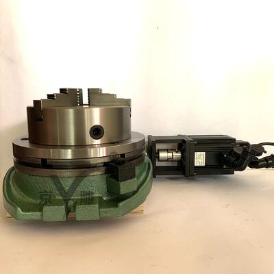 TS200A回转工作台+法兰+卡盘+控制台+伺服电机 分度盘 卧式工作台