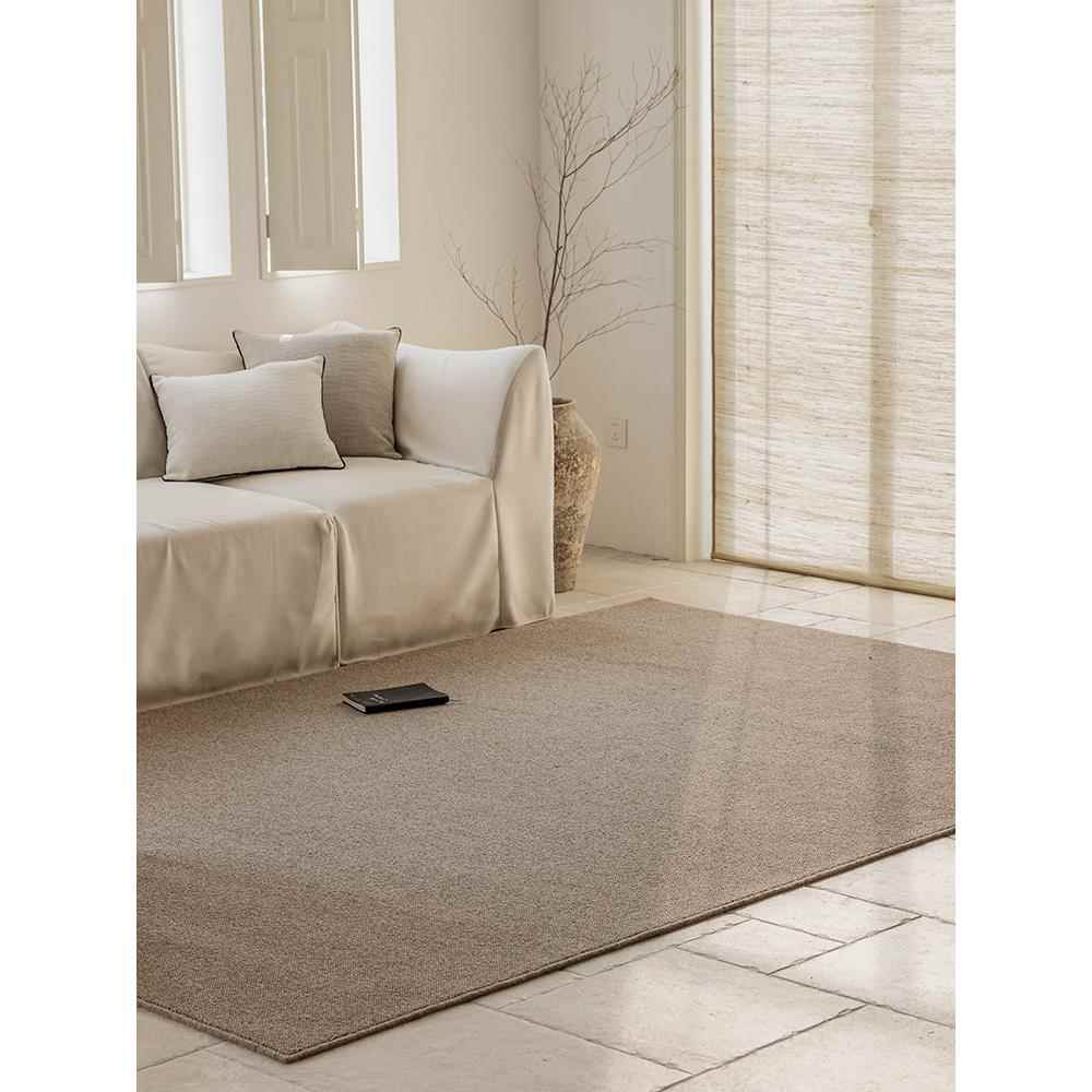 富兴进口羊毛圈绒地垫纯色棕咖色大色面积满铺客厅纯卧EDB毯室