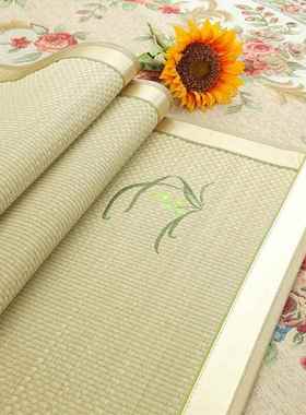 5ZV7天然草席1.米子蔺草F759JH8H席18m5双人床折叠席1.2单.人学生