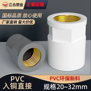 PVC给水管配件大全入铜直接头 异径内丝4分6分1寸内螺纹20 25 32