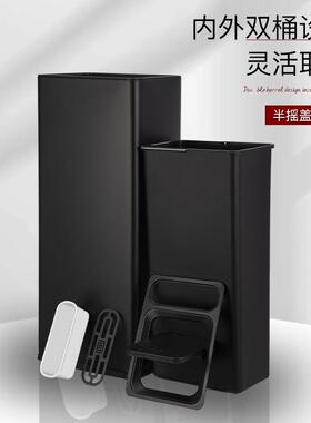YSA不锈盖钢卫间擦纸摇垃圾桶大号办公手室大堂生楼道厕所直投收