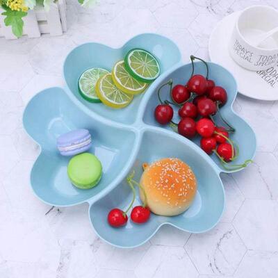 4-Compartment Heart Shaped Appetizer Serving Tray Plates跨境