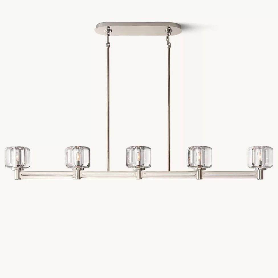 跨境高端餐厅吊灯轻奢美式简约全铜水晶RH款品质别墅岛台吧台灯