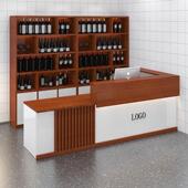 饭店吧台收银台转角落地酒柜组合一体商用柜台餐饮店前台收银台桌