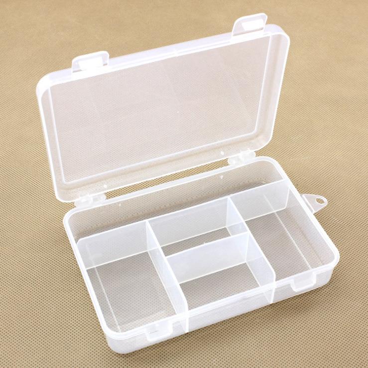 5格双扣透明收纳盒 五格塑料盒 五金盒 饰品盒 首饰盒