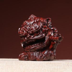 紫檀丸子貔貅手把件家居办公室桌面装饰实心茶宠摆件客厅