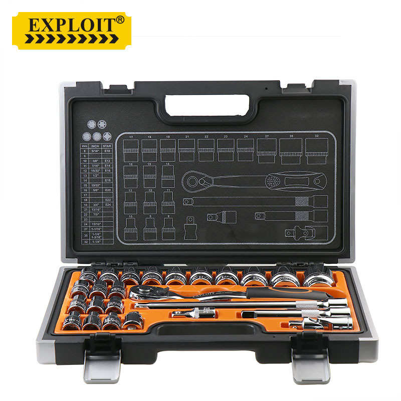 EXPLOIT/开拓台湾制造棘轮扳手套筒套装机修工具组套汽修套装组套