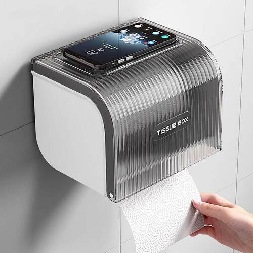 Wall-Mounted Bathroom Tissue Dispenser, Large Opening, Water