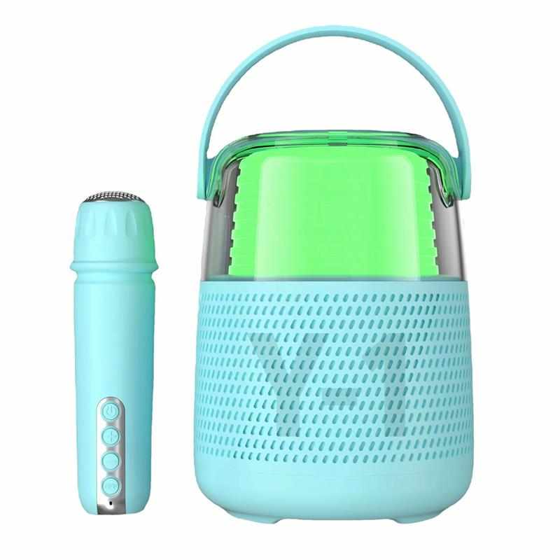 新款Y1家庭KTV音响话筒一体 迷你手提蓝牙音箱现货户外活动K歌宝