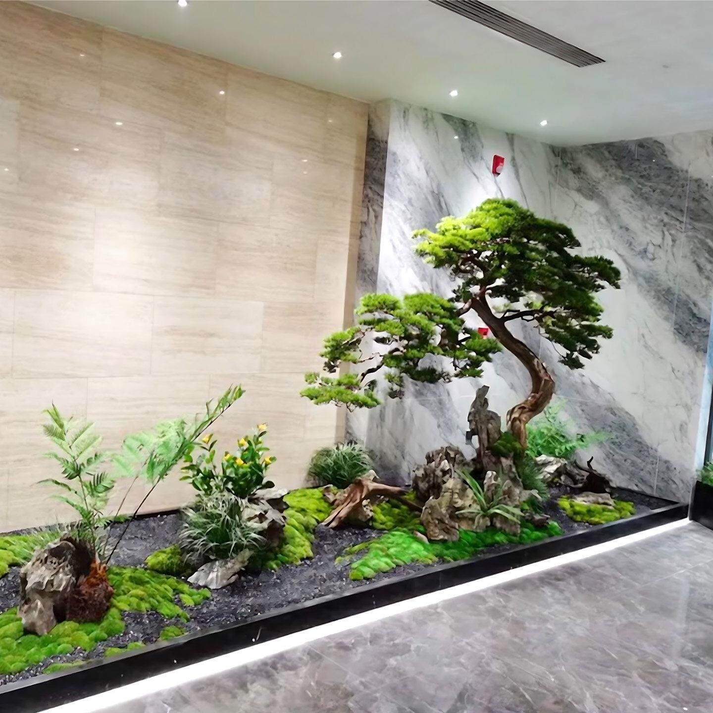 室内彷真绿植造景大型创意植物组合商场酒店办公室植物景观装饰