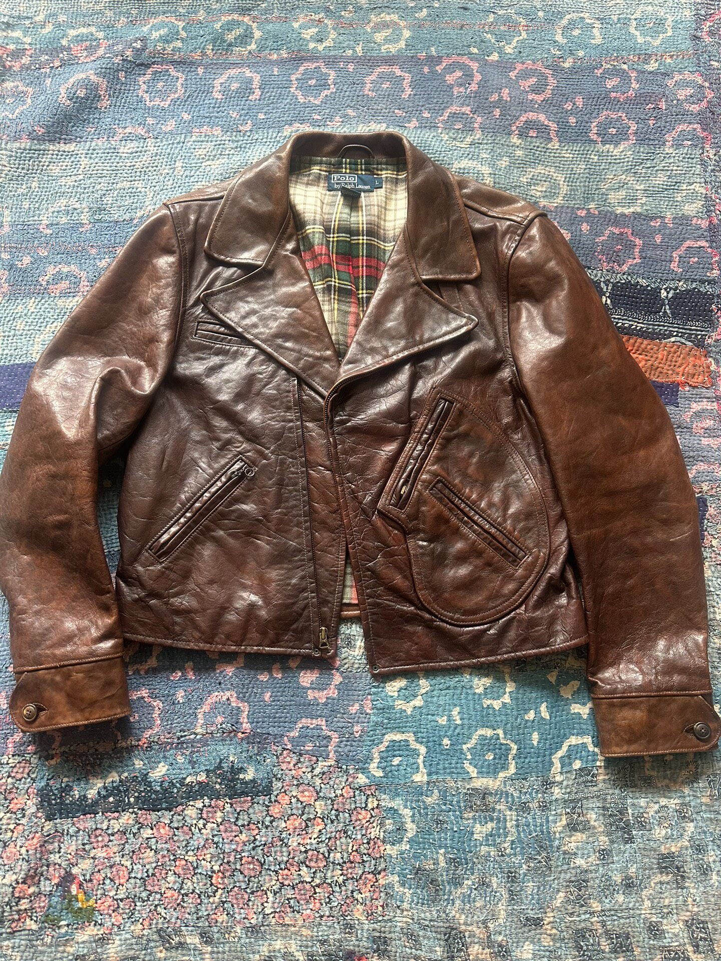 Polo Ralph Lauren Brown Biker Leather Jacket