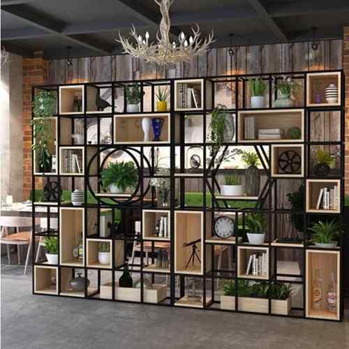 美式lot铁艺客厅办公落室隔断置物架餐厅装饰玄关柜f地屏风铁艺实