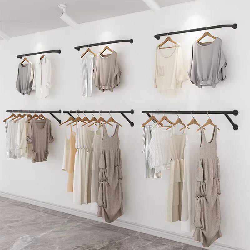 服装店上墙黑色壁挂展架挂衣架简约现代网红新款陈列架壁墙上货架