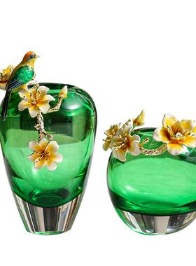 珐琅彩轻奢琉璃花瓶摆件客厅酒柜家居装饰珐琅彩高档花瓶饰品摆件