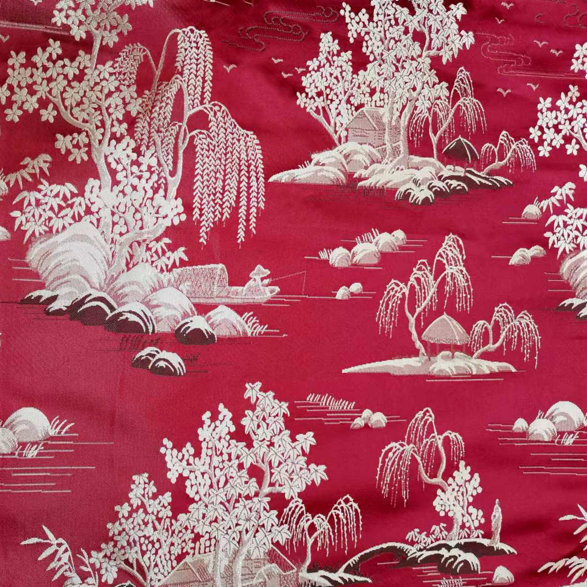 新中式高精密色织提花布料 轻奢风沙发坐垫靠垫抱枕面料批发