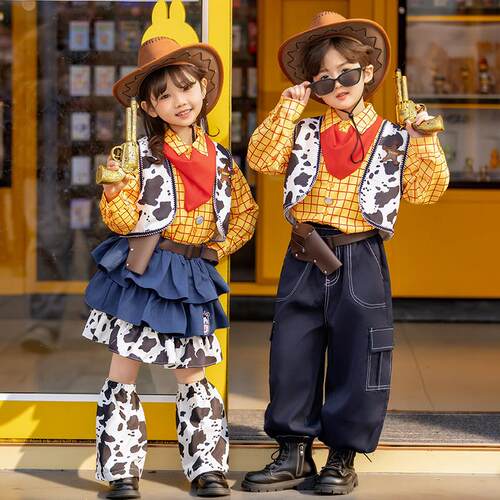 男童胡迪牛仔春季套装玩具总动员cosplay演出服儿童幼儿园舞蹈服