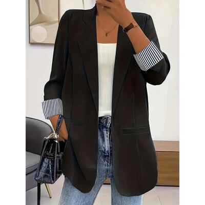 Splicing cardigan suit jacket for women 拼接开衫西装外套女