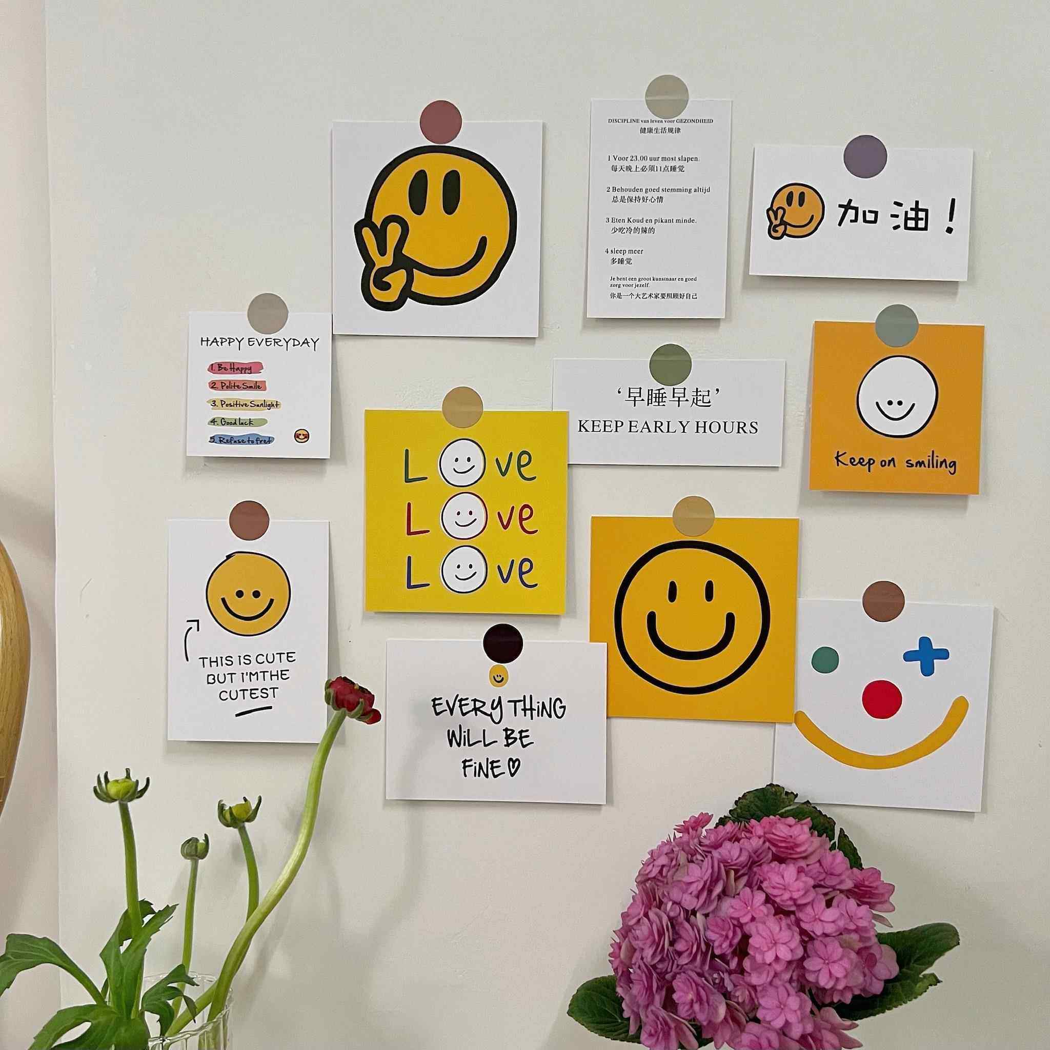 ins风早睡早起笑脸加油卡片健康生活规律 墙贴背景装饰拍照道具,节庆用品/礼品,贺卡/卡片,淘宝优惠券,粉丝福利购,淘宝优惠卷