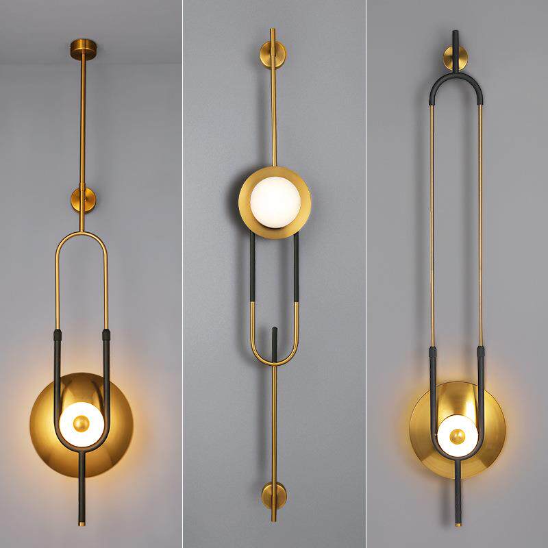 新中式轻奢艺术云石长杆壁灯现代简约创意设计师电视墙售楼部壁灯