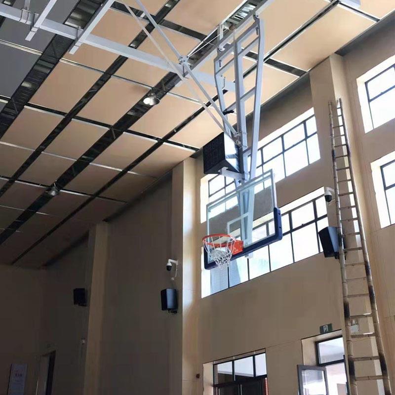 厂家定制吊顶悬挂式篮球架电动折叠篮球架悬挂折叠悬臂升降篮球架