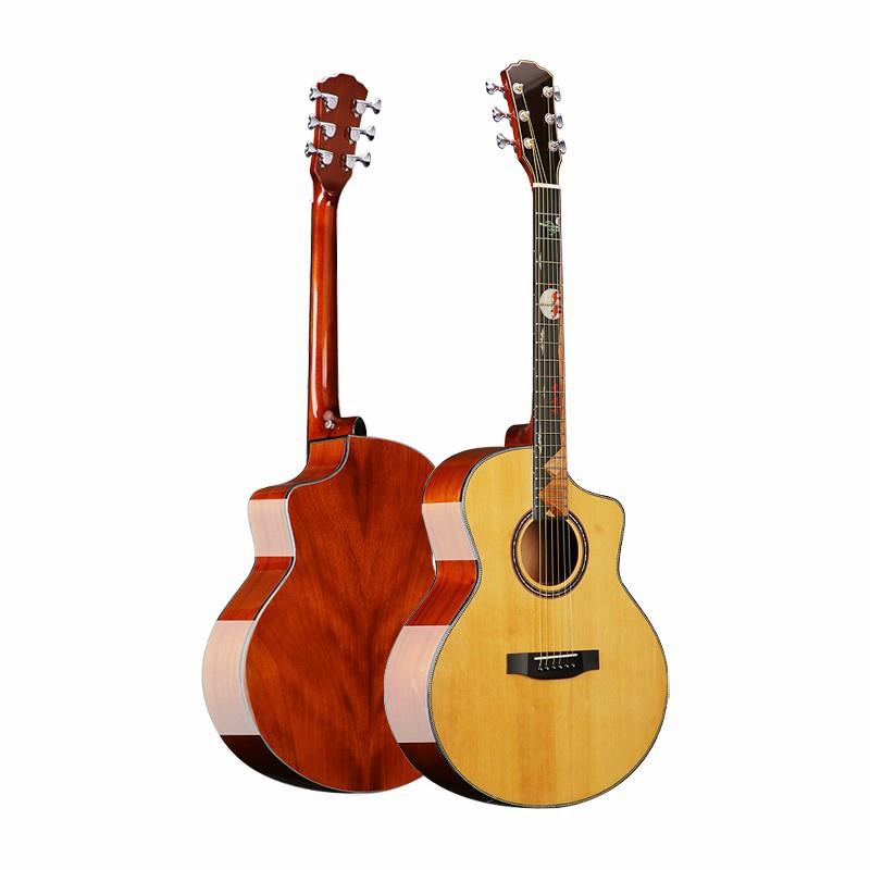 41寸单板吉他40寸民谣木吉他初学者专业款云杉桃花芯木面单guitar