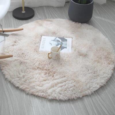 Round Fluffy Area Rug for Bedroom Soft Shaggy Carpet Circle