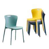 网餐椅靠背红餐厅加厚叠放可椅塑料简约现代北欧家用椅子凳子餐桌