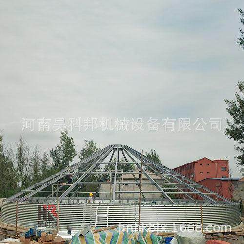 合作社用小麦钢板仓 河南昊科邦钢板仓厂家 装配式粮仓钢制谷仓