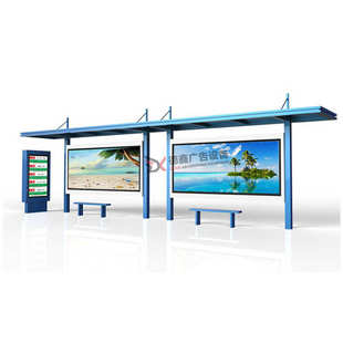 2020年新款 城市乡镇公交车宣传栏站台站亭阅报栏生产厂家宣传栏