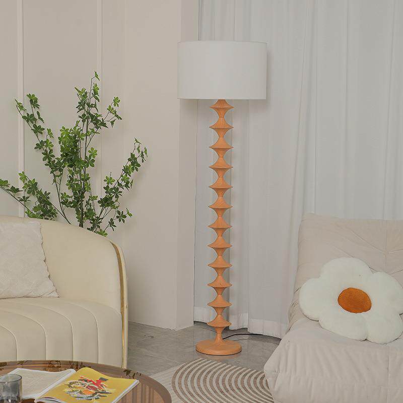 中古落地灯复古原木日式客厅卧室高级感氛围感灯具美式立式台灯