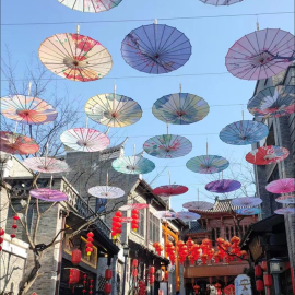 室外室内装修油纸伞古典古风饭店，装饰吊顶中国风，道具伞