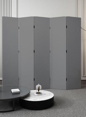 定制灰色屏风隔断遮光家用客厅办公室简易挡板简约可折叠移动屏风