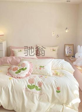 A类20支棉水洗SHG0纯棉四件套全棉儿童床宿品学生舍被套床单三件