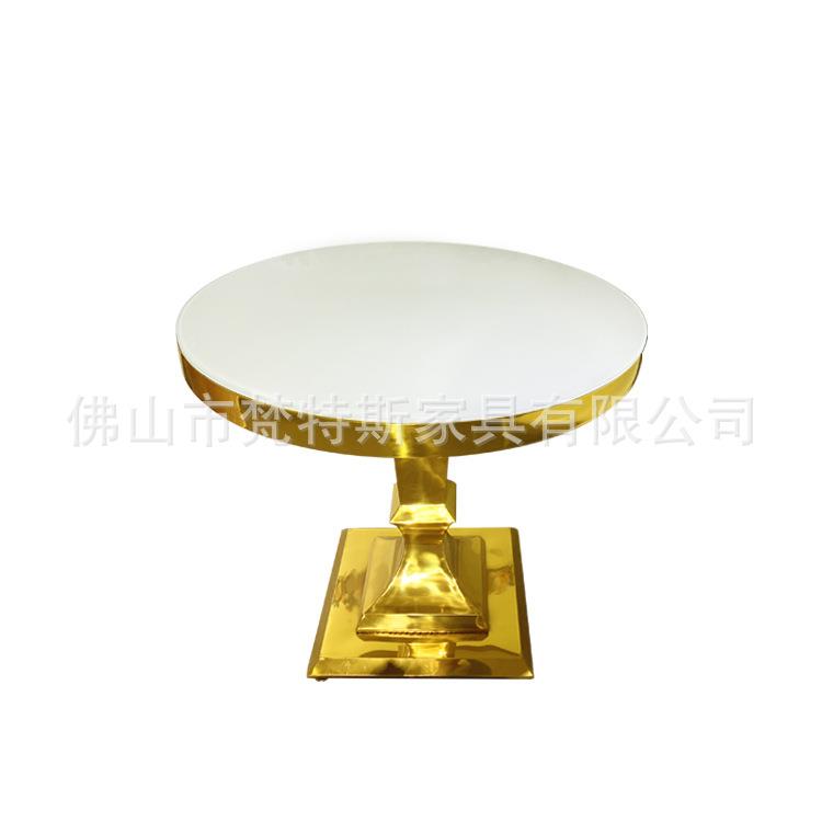 不锈钢专业出口婚庆餐台 钢化玻璃面圆桌 酒店宴会婚庆桌子