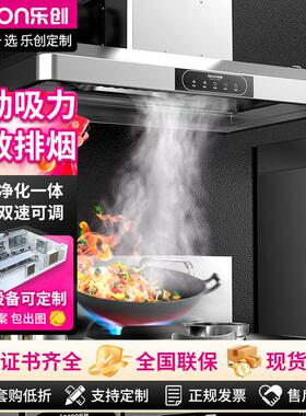 （lecon）商用抽油烟机大吸力油烟净化一体机不锈钢吸油烟机