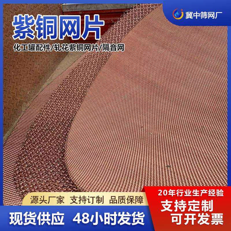 轧花编织紫铜丝网片化工罐配件反应釜过滤用网网格