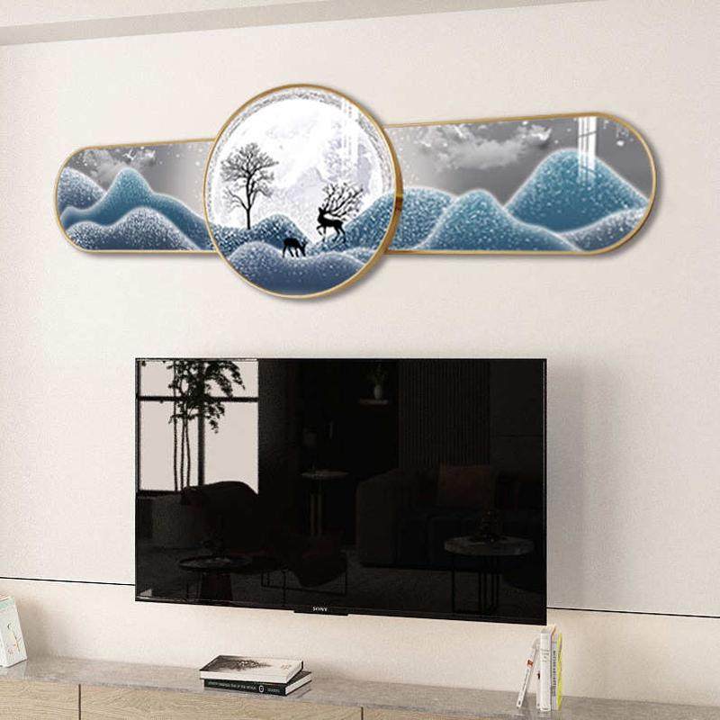 装饰画墙客厅现代瓷画墙奢高端简约大气晶背景电视轻版横挂画壁画,家居饰品,DIY/数字油画,淘宝优惠券,粉丝福利购,淘宝优惠卷